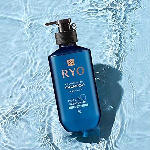 Shampoo para perda de cabelo Ryo para cuidados anti-casca de 400 ml de cuidados com couro cabeludo seco, aliviando coceira e couro