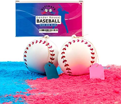 Gênero Revelar Baseball 2 pacote | Conjunto rosa e azul | Baseball em pó explodindo | Ideias para festas de revelação
