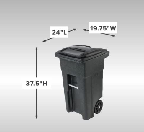 Suuka 32 galões de lixo preto com rodas e tampa para uso externo ou interno