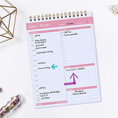 Planejador Daily - Para fazer o bloco de notas, agende o organizador com 52 folhas de rasgo de 52 6,5 x 9,8, placar de planejamento