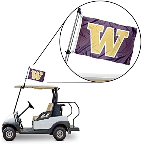 Pole de bandeira de carrinho de golfe de Washington e suporte de montagem do suporte