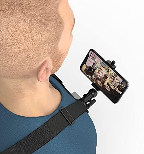 Arnês de montagem no peito flexível Proanko, suporte de telefonia de metal para iPhone, Samsung 4,7-6,7 polegadas, sem montagem,