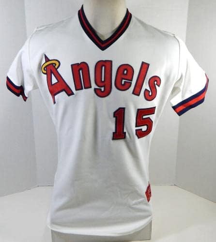 1986 Salem Angels 15 Jogo usou White Jersey 42 DP24276 - Jerseys de MLB usados ​​no jogo