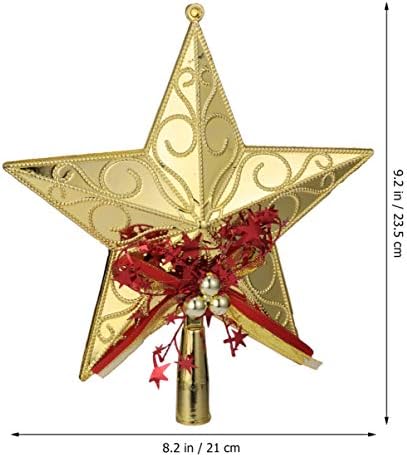 ALREMO XINGHUANG - Árvore de Natal Topper Golden Tree Topper STAR Topper 9 Ornamentos de decoração de árvores de Natal