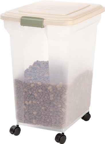 Iris EUA 55 lbs / 67 QT WeatherPro Airtight Pet Alimentos Storage Contêiner com rodízios anexos, para pássaro de gato de cachorro