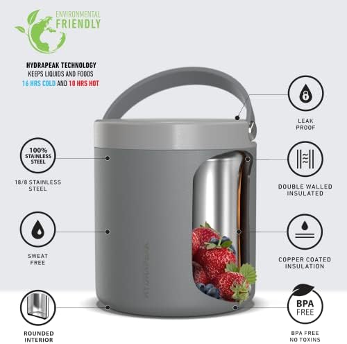 Hydrapeak 25oz de aço inoxidável a vácuo jarra de alimentos térmicos | Térmicas infantis para alimentos quentes e comida