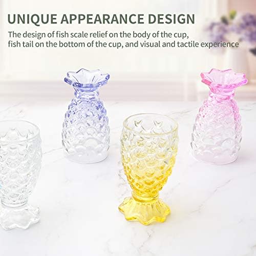 JZ Copos de água de vidro - copos de peixes de gradiente perfeitos para bebidas de cerveja de festas Presente de suco - conjunto