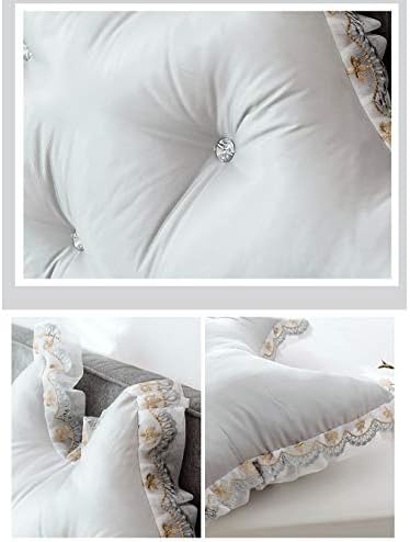 CCLZ Lace Princess Bed Cedge Pillow, Backrest de seda de gelo grande Leitura de travesseiro de cunha estofado Pillow de suporte