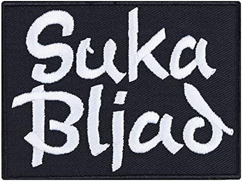 Suka Bljad Patch costurar no adesivo russo dizendo crachá para ferro em | Patch de maldição russa para todos os tecidos