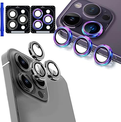Ferilinso [3+3 pacote] Para iPhone 14 Pro & iPhone 14 Pro Max Camera Lens Acessórios Protetor Capas Capa de Titanium Space Metal Protection