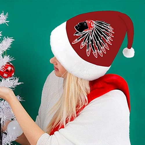 Chefe indiano chapéu de natal chapéu de Papai Noel para adultos unissex Comfort Classic Xmas Cap para férias de festa de Natal