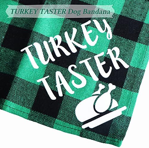 STMK Holiday Plaid Dog Bandana, Dia das Bruxas do Dia de Ação de Graças Trick ou Tratar Treat Taster Taster Feliz