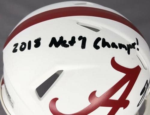 Jake Coker assinou o capacete White Alabama Crimson Tide Mini W/JSA COA & PROVO - Mini capacetes da faculdade autografados