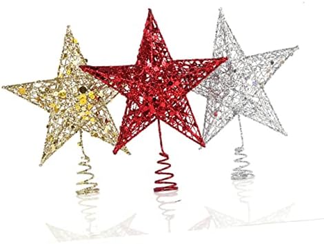 OUTANAYA 3PCS Decoração de Natal Decoração de estrela Treça do férias Coração de chapéu de Natal Ornamentos de Natal Estrela