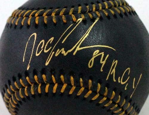 Doc Gooden autografado Rawlings OML Black Baseball com 84 Roy - JSA W Auth *Thin - Bolalls autografados
