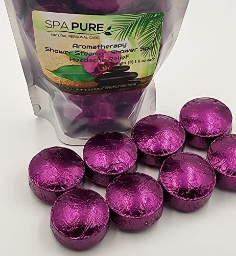 Spa Pure Dor de Cabeça Aromaterapia: Bombas de chuveiro EUA feitos com óleos essenciais naturais/orgânicos -