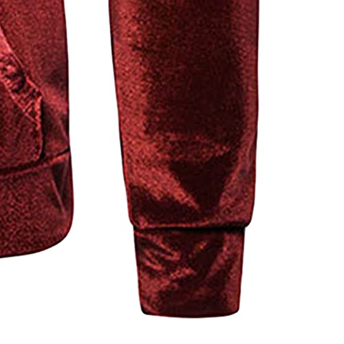 Jaqueta de veludo com capuz de bloco de cores masculina Capuz de veludo casual de manga comprida moletom de veludo com