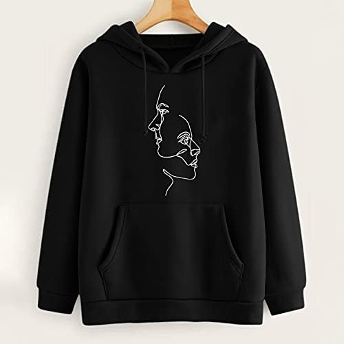 Drop Women Drop Sweatshirt Dress Slave Longa Simple engraçado gráfico com capuz tops com bolsos
