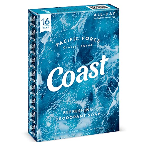 Coast Refreshing Desodorant Soap Bar - 16 bares - Espuma grossa rica deixa seu corpo se sentindo energizado e limpo - aroma clássico