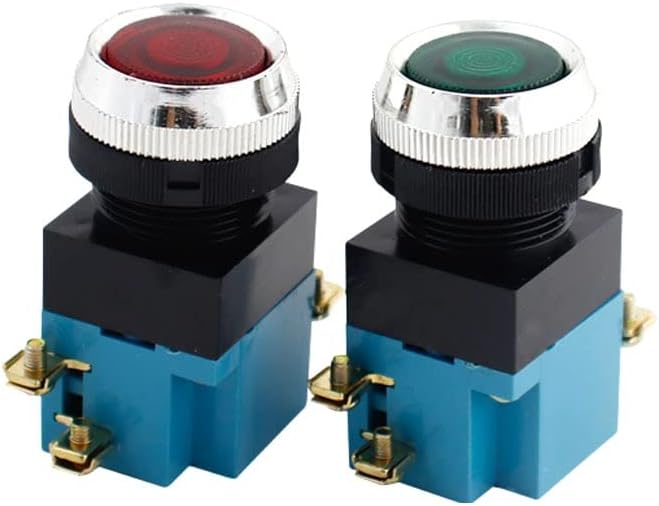 P50 Momentary Push Button interruptor 25mm 5A 380V Circular tamanho pequeno redondo plano vermelho, amarelo, azul, verde,