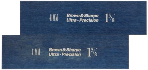 Brown & Sharpe 599-921-20 Conjunto paralelo ultra fino de aço de 10 pares, 6 comprimento, 1/32 de largura