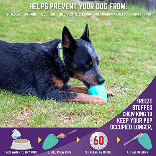 Chew King Premium Treat Dog Toy, XL, brinquedo de borracha natural extremamente durável, pacote de 2, todos os tamanhos de raça