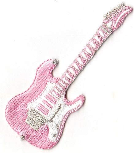 Guitarra rosa de ferro na música do patch 50 do rock western n'roll