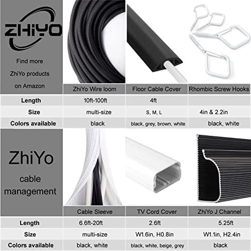 Zhiyo 20ft 1/4 ”de tear de arame Tubulação de arame automático Tampa flexível | Resistente ao calor de alta temperatura