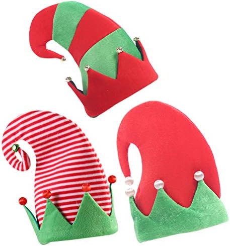 ABAODAM 3PCS Decorações de temas de natal Flanela Bell Caps Adoráveis ​​acessórios de cabeça de cabeça usados ​​para celebrar o Natal