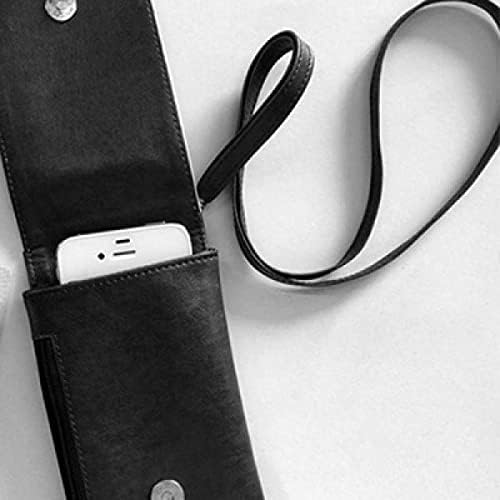 Carcaça branca bate -papo fofo feliz padrão carteira bolsa pendurada bolsa móvel bolso preto