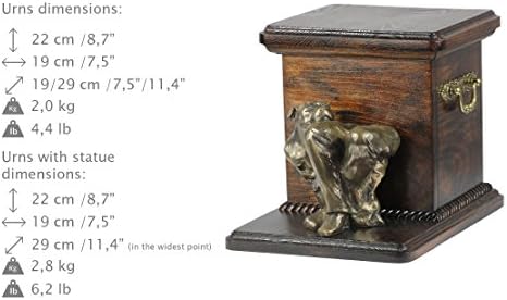 Staffordshire Bull Terrier, Memorial, Urn for Dog's Ashes, com estátua de cachorro, Artdog