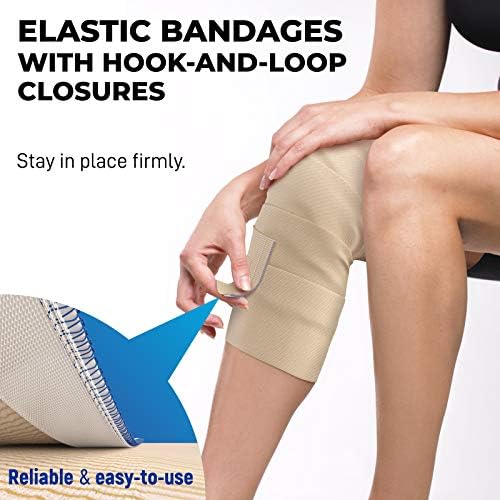 Premium Elastic Bandage Wrap---Brandagem de compressão reutilizável de 4 ”, envoltório