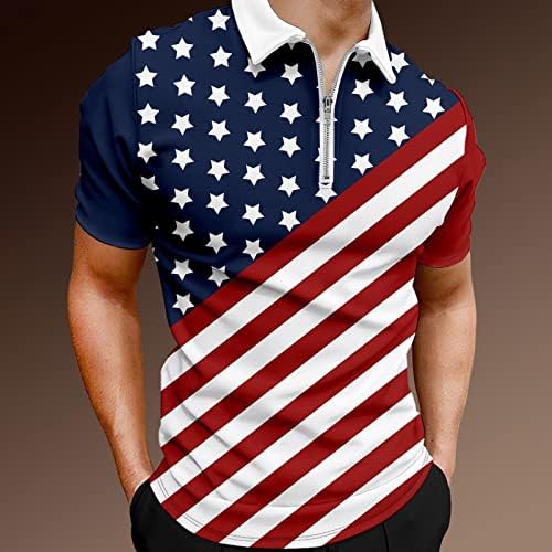 Camisas de pólo de bandeira americana masculinas