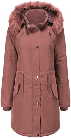 Jaquetas de inverno para mulheres plus size parka windbreaker zip up pêlo capuz fora da cintura