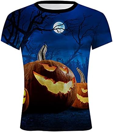 Xxbr halloween jack-o-lantern camisetas para homens, engraçado 3D Pumpkin Rould Bish Tee Tops atléticos camiseta casual Sorto