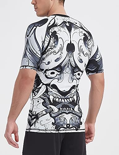 LAFROI MEN MAN de manga curta UPF 50+ BasElayer Performance Compression Shirt Rash Guard-Cly08