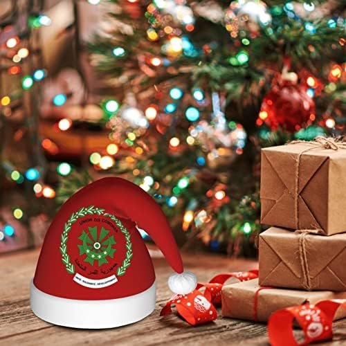 Zaltas selo do chapéu de Natal de Comoros para adultos Soft confortável Papai Noel para os suprimentos de festa de férias de ano