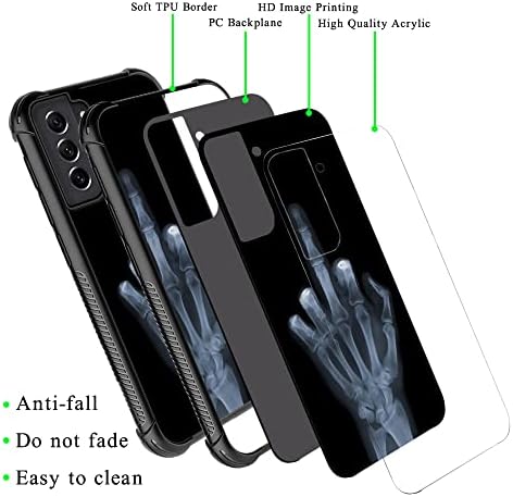 Zhegailian compatível com a caixa Samsung Galaxy S22, casos de galáxia de raios-x do crânio para homens para homens/meninos, cantos