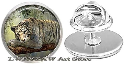 Tiger Broche Pin Tiger Gift for Women Tiger Jewelry Head Birthday Birthday Birthday Pin Pin Wild Animal Tiger Acessórios Animal Gift,