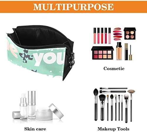 TBOUOBT Bolsa cosmética para mulheres, bolsas de maquiagem Bolsa de higiene pessoal espaçosa Gift, adorável dia dos namorados