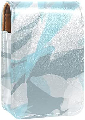 Caixa de batom Oryuekan com espelho bolsa de maquiagem portátil fofa bolsa cosmética, abstrato de peixe animal marinho