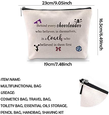 WCGXKO Cheer treinador presente Cheer Mom Gift Cheerleading Zipper bolsa Cosmetics Bag Presente de Cheer