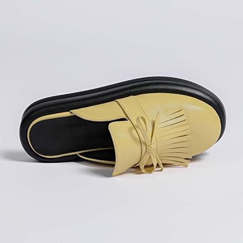 Flipers casuais femininos Trassel Plataforma de verão Slipper confortável Slides Slides vintage Flops planos de sapatos