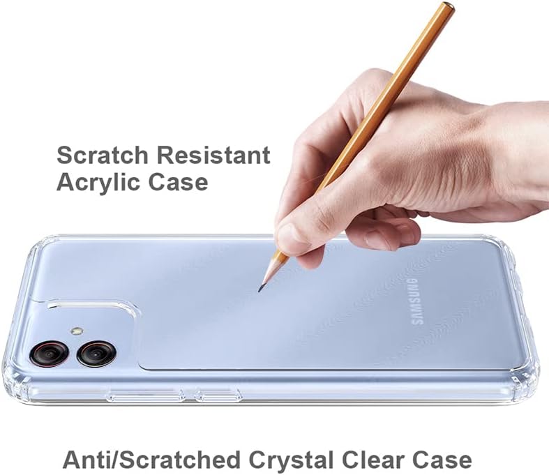 Sucnakp para Samsung A04E Caso Galaxy A03 Com 2* Painel traseiro limpo de protetor de tela Premium + TPU Tampa para o para -choque