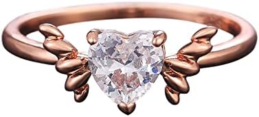 2023 requintada asa de diamante anel de coração mulheres noivado anel de jóias de jóias de anel de anel de anel de aço inoxidável