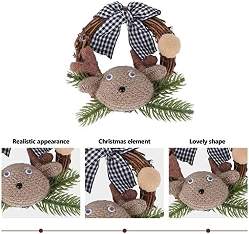 Ganfanren 1pc Mini Rattan Weaving Wraitring Garland com tema de Natal adorável decoração de casa