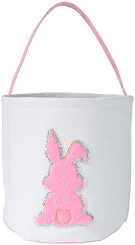 Dbylxmn fofinho de sacolas de cesto de coelhinha de páscoa para crianças Caspo de algodão doce cesta de cesta de coelho baldes com