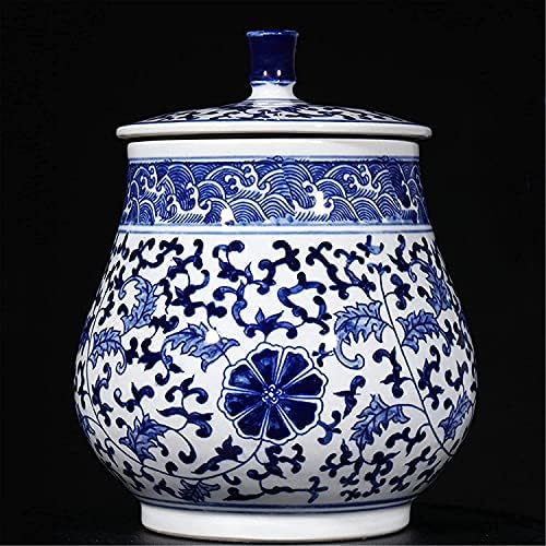 Frascos de cerâmica, jarra de chá, frascos de armazenamento em estilo chinês, azul e branco jar jarra de gengibre jar