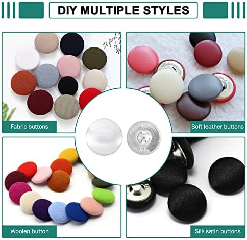 Powlab 500 Define botões em branco para cobrir - botões de tampa redonda para botões de botão de tecido Botões de tampa