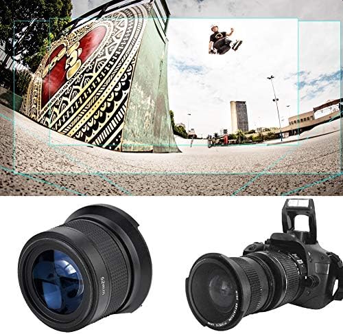 PLPLAAOBO NOVO 52mm 0,35X Universal Wide Angle Fisheye Lente com lente Bolsa de armazenamento para lentes para SLR DSLR